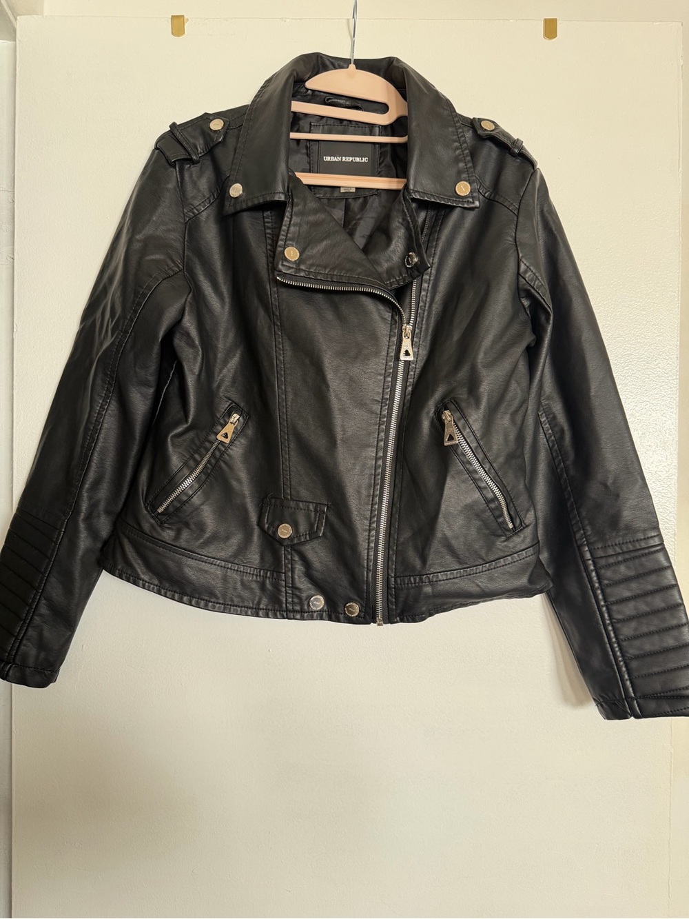 Urban Republic Women's Black Faux Leather Jacket
